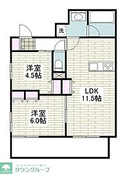 仮称)多摩川2丁目メゾン 2LDKの間取図画像