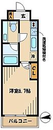KDXレジデンス戸越 1Kの間取図画像