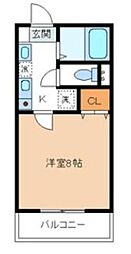 サンライトヒルズ 1Kの間取図画像
