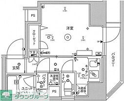 スカイコートパレス蒲田 1Kの間取図画像