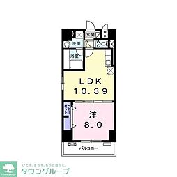 スカイブルーレジデンス横浜 1LDKの間取図画像