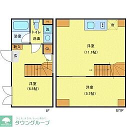 JR山手線 五反田駅 徒歩7分の賃貸マンション 1階1DKの間取り