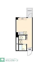 東急目黒線 西小山駅 徒歩3分の賃貸マンション 5階ワンルームの間取り