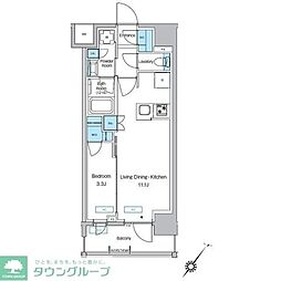 JR京浜東北・根岸線 大森駅 徒歩11分の賃貸マンション 10階1LDKの間取り