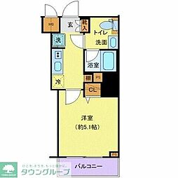 都営浅草線 戸越駅 徒歩9分の賃貸マンション 3階1Kの間取り