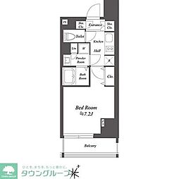 京急本線 北品川駅 徒歩5分の賃貸マンション 10階1Kの間取り
