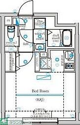 京急本線 梅屋敷駅 徒歩8分の賃貸マンション 4階ワンルームの間取り