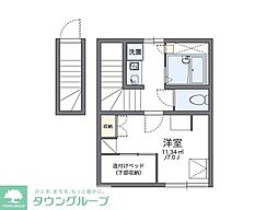 京急本線 雑色駅 徒歩10分の賃貸アパート 2階1Kの間取り