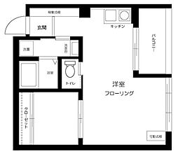 JR山手線 五反田駅 徒歩3分の賃貸マンション 2階1LDKの間取り