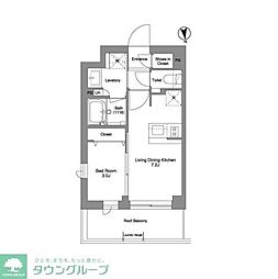 都営浅草線 戸越駅 徒歩10分の賃貸マンション 4階1DKの間取り