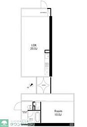 東急目黒線 洗足駅 徒歩3分の賃貸マンション 3階1LDKの間取り