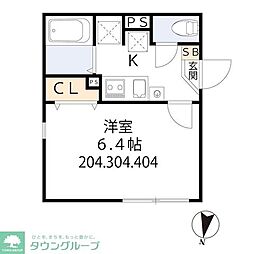 京急本線 大森海岸駅 徒歩3分の賃貸マンション 4階1Kの間取り