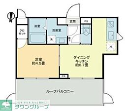 東急池上線 池上駅 徒歩7分の賃貸マンション 5階1DKの間取り