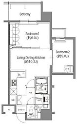 都営三田線 白金高輪駅 徒歩8分の賃貸マンション 3階2LDKの間取り
