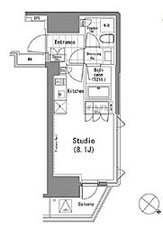 JR山手線 渋谷駅 徒歩6分の賃貸マンション 10階ワンルームの間取り