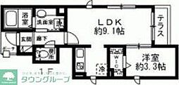 JR山手線 恵比寿駅 徒歩10分の賃貸アパート 1階1LDKの間取り
