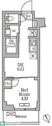 クラリティア馬込 1DKの間取図画像