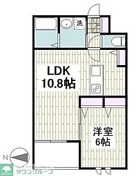 エスコート南馬込 1LDKの間取図画像
