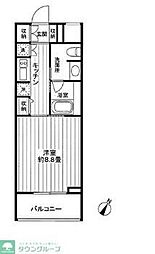 クロスレジデンス高輪 1Kの間取図画像