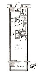 クリオ五反田 ワンルームの間取図画像