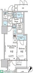 HARUMIFLAGPARKVILLAGEA棟 1LDKの間取図画像