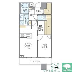 ブリリアタワーズ目黒ノースレジデンス 1LDKの間取図画像