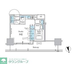 パークアクシス東陽町・親水公園 ワンルームの間取図画像
