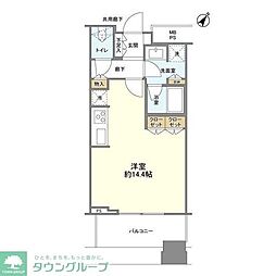 ル・サンク大崎ウィズタワー ワンルームの間取図画像