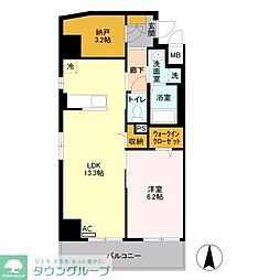 A8 1SLDKの間取図画像