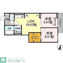 プレシャス2 2LDKの間取図画像