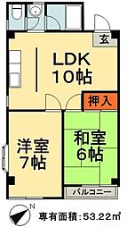 シティレジデンス 2LDKの間取図画像