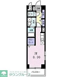シャトレエレガン ワンルームの間取図画像