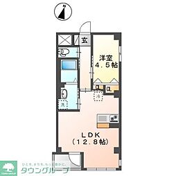 レガリア扇B棟 1LDKの間取図画像