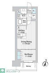 アビティグランデ砧 1LDKの間取図画像