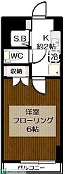 カームネスハイツ 1Kの間取図画像
