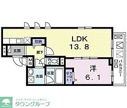 フォンテクレラ 1LDKの間取図画像