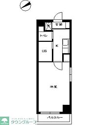 スカイコート恵比寿 1Kの間取図画像