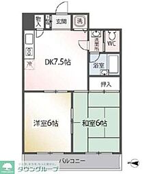 モアウイング 2DKの間取図画像