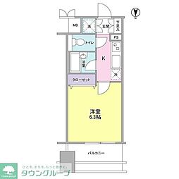 プロスペクトグラーサ広尾 1Kの間取図画像