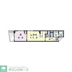 アビタシオン代々木上原 1LDKの間取図画像