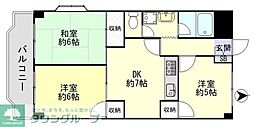 ドミール四ツ木 3DKの間取図画像