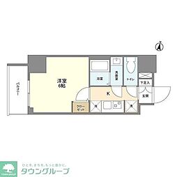 インペリアルフラット武蔵小山 1Kの間取図画像