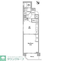BPRレジデンス代々木初台 1DKの間取図画像