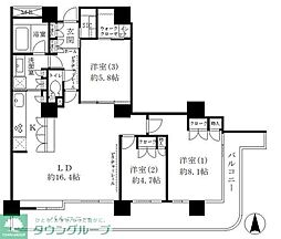 リバーポイントタワー 3LDKの間取図画像