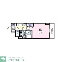 広尾ビューヒルズ 1Kの間取図画像