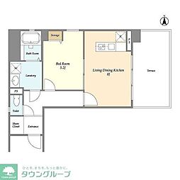 アプリーレ菊川 1LDKの間取図画像