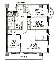 グランソラール丸の内 4階3LDKの間取り