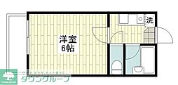 ハイツ蘭丸 1Kの間取図画像