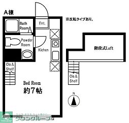 相鉄本線 和田町駅 徒歩11分の賃貸アパート 1階ワンルームの間取り
