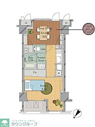 JP noie 横浜平沼 1Kの間取図画像